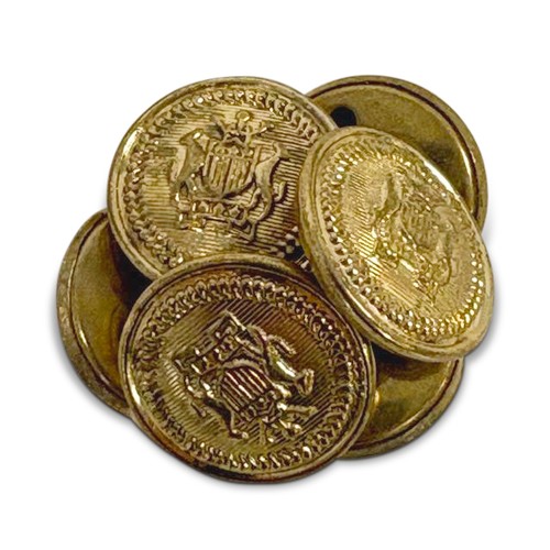 173 - A SET OF BRASS BLAZER BUTTONS