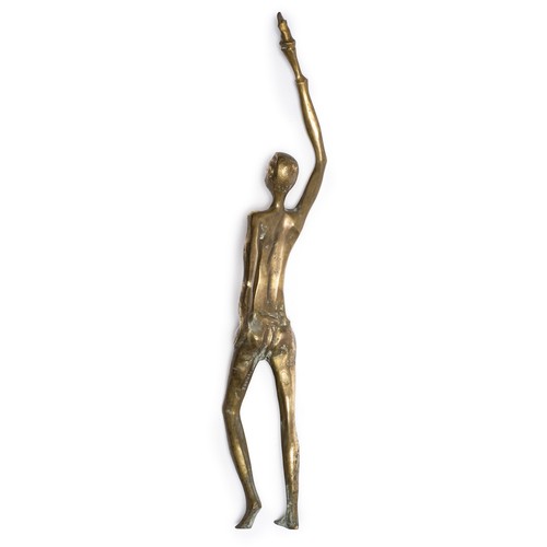 34 - A BRASS STATUE, MID CENTURY