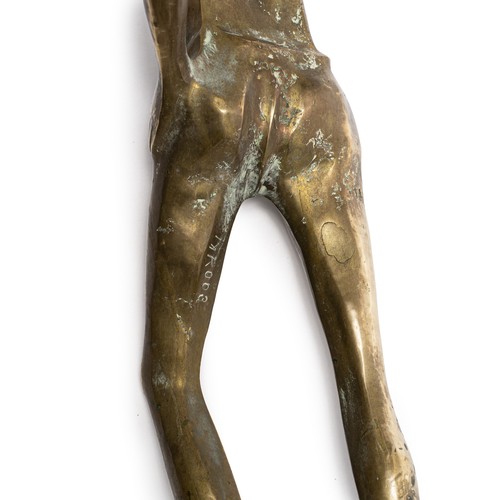 34 - A BRASS STATUE, MID CENTURY