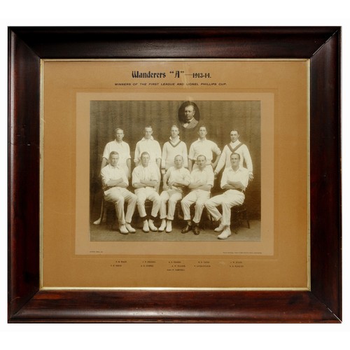 134 - A FRAMED PHOTOGRAPH, WANDERER'S A CRICKET TEAM, 1913-1914