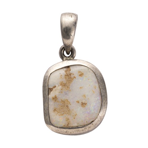 893 - A SILVER PENDANT, OPAL UNPOLISHED