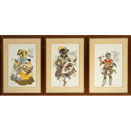 30 - TRIBAL PEOPLES OF SOUTH AFRICA & THREE PRINTS by Barbara Tyrrell