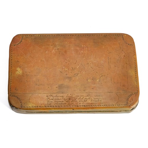 60 - A DUTCH BRASS TOBACCO BOX