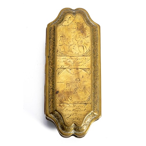 61 - A DUTCH BRASS TOBACCO BOX