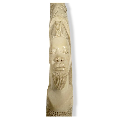 51 - AN AFRICAN TUSK ORNAMENT, CIRCA 1850