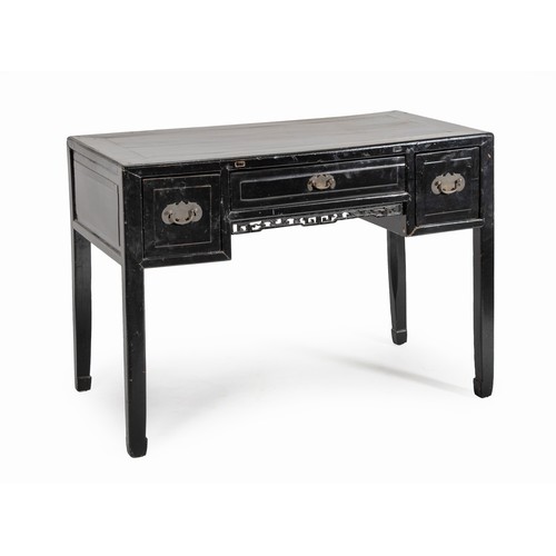 A CHINESE BLACK LACQUERED DESK