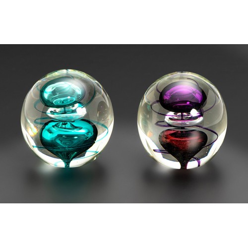 TWO DAVID READE PAPERWEIGHTS