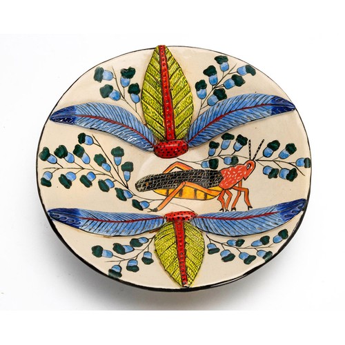 1244 - AN ARDMORE BOWL WITH LOCUST AND FLORAL DECORATIONS, 2007