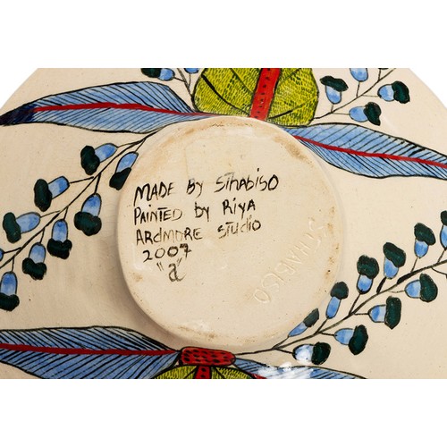 1244 - AN ARDMORE BOWL WITH LOCUST AND FLORAL DECORATIONS, 2007