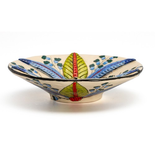 1244 - AN ARDMORE BOWL WITH LOCUST AND FLORAL DECORATIONS, 2007