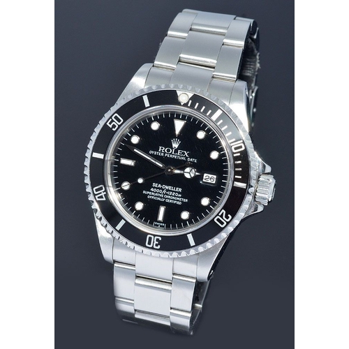 A GENTLEMAN'S STAINLESS-STEEL WRISTWATCH, ROLEX OYSTER PERPETUAL DATE SEA DWELLER, 16600
