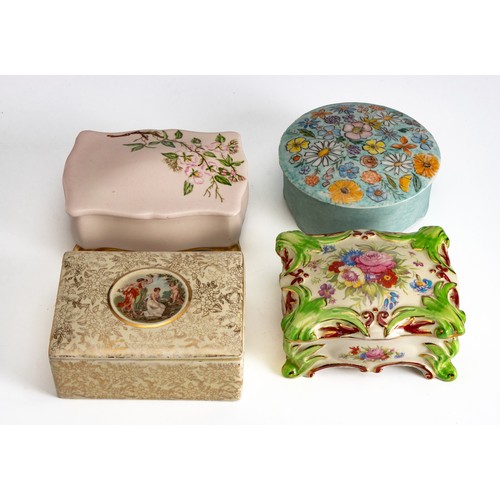 214 - A COLLECTION OF LIDDED TRINKET DISHES