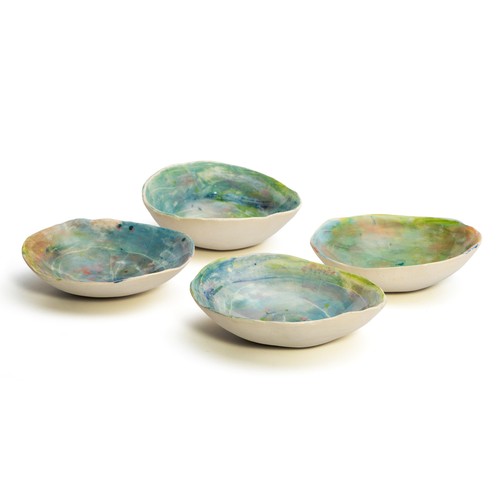 1245 - A SET OF FOUR WENDY COLEMAN DESSERT BOWLS, 2026