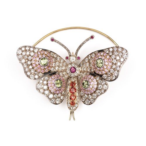 A NATURAL DIAMOND AND GEMSET BROOCH, PARIS, 1995