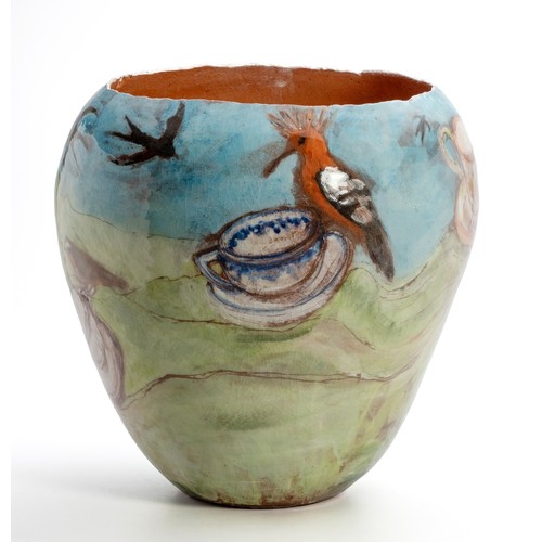 A LARGE WENDY COLEMAN TERRACOTTA POT, 2017