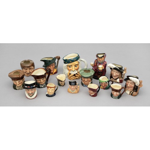 225 - A COLLECTION OF LARGE AND MINIATURE TOBY JUGS