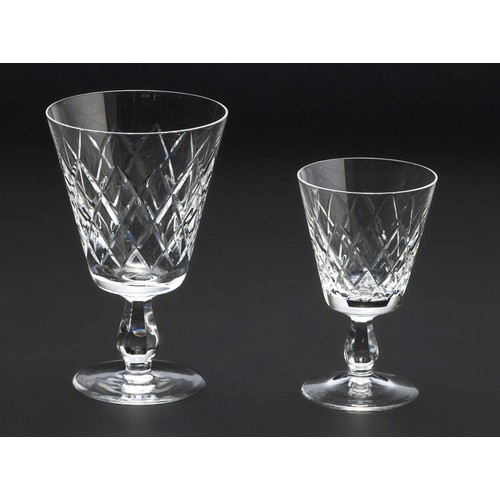 287 - A SET OF DIAMOND-CUT CRYSTAL GLASSES