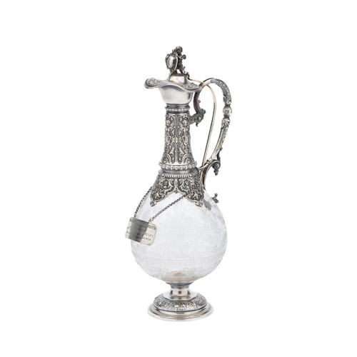 989 - AN EDWARD VII SILVER CLARET JUG, JOHN GRINSELL AND SONS, LONDON, 1903