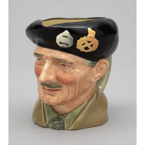 221 - FIVE LARGE ROYAL DOULTON TOBY JUGS, 'DICK TURPIN', 'MONTY', 'JOHN BARLEYCORN', 'ROBIN HOOD' AND 'TON... 