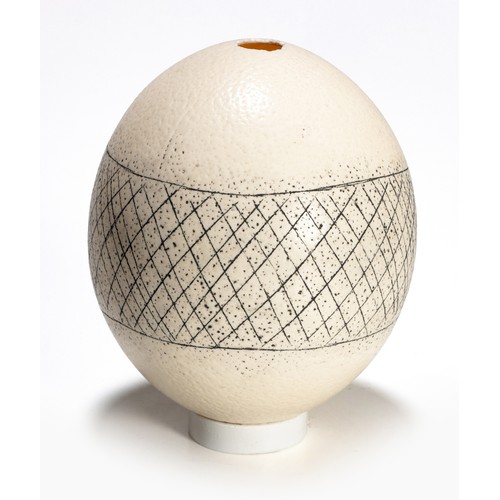 595 - Property of a CollectorA SAN STYLE OSTRICH EGG