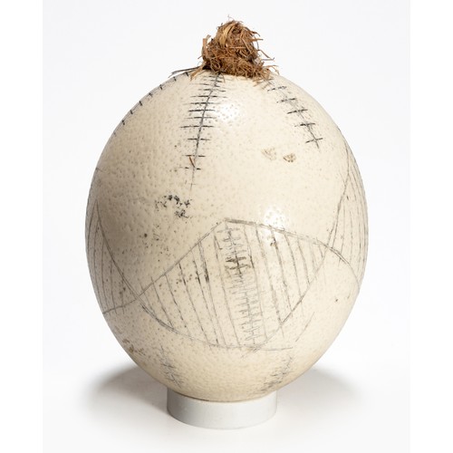 596 - Property of a CollectorA SAN STYLE OSTRICH EGG