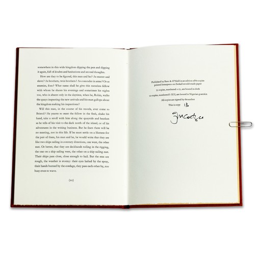 12 - HIS MAN AND HE (SIGNED; LIMITED EDITION) by J.M. Coetzee