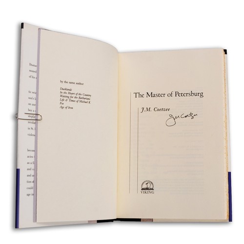 15 - THE MASTER OF PETERSBURG (BOTH FIRST EDITIONS; ONE SIGNED) by JM Coetzee (2 in a lot)