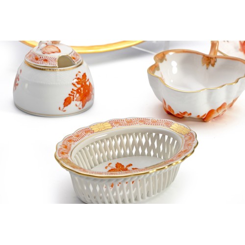 320 - A HEREND ‘CHINESE BOUQUET RUST’ TEA SERVICE