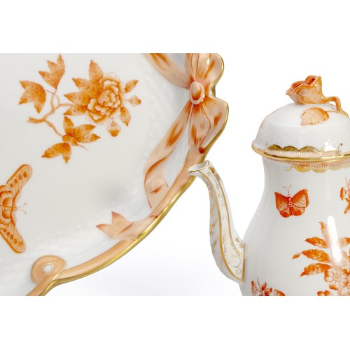 320 - A HEREND ‘CHINESE BOUQUET RUST’ TEA SERVICE