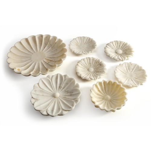 204 - A COLLECTION OF MARBLE SERVING PLATES, INDIA