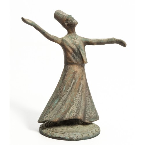 209 - A BRONZE WHIRLING DERVISH
