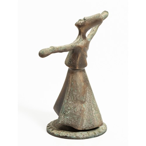 209 - A BRONZE WHIRLING DERVISH