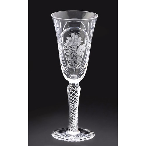 251 - A ROYAL DOULTON CRYSTAL AIRTWIST GOBLET BY WEBB CORBETT