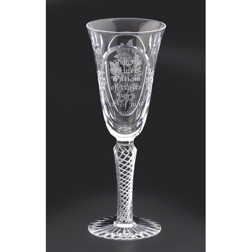 251 - A ROYAL DOULTON CRYSTAL AIRTWIST GOBLET BY WEBB CORBETT