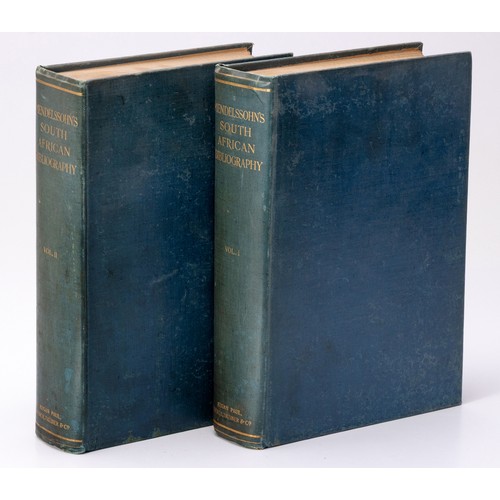 710 - MENDELSSOHN'S SOUTH AFRICAN BIBLIOGRAPHY (PRESENTATION COPY) by Sidney Mendelssohn and I. D. Colvin ... 
