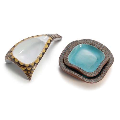 521 - THREE KALAHARI STUDIO ORGANIC-SHAPED DISHES