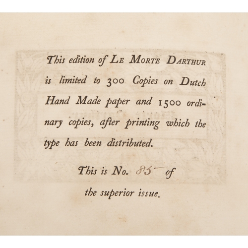 17 - LE MORTE D'ARTHUR by Thomas Malory (LIMITED EDITION; 3 VOLS) & MORTE D'ARTHUR PORTFOLIO (LIMITED... 