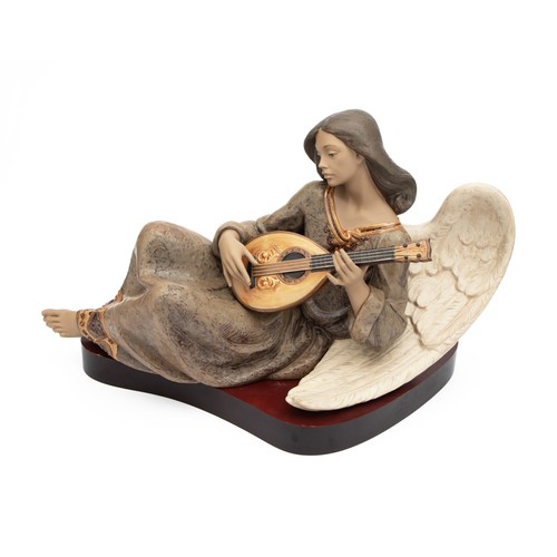 504 - A LLADRÓ 'ETHEREAL MUSIC' PORCELAIN ANGEL