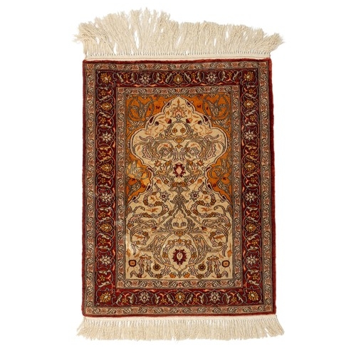 1362 - A TURKISH SILK 86 by 63cm