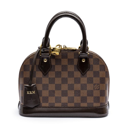 713 - A LOUIS VUITTON DAMIER EBÈNE ALMA BB HANDBAG
