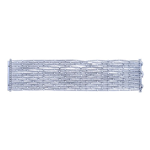 1496 - A 14.46 CARAT NATURAL DIAMOND 15 ROW MULTI LINK TENNIS BRACELET