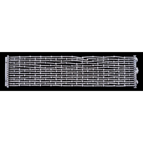 1496 - A 14.46 CARAT NATURAL DIAMOND 15 ROW MULTI LINK TENNIS BRACELET