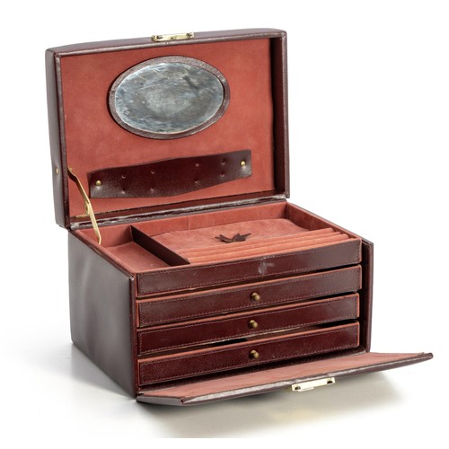 59 - A LEATHER JEWELLERY CASE