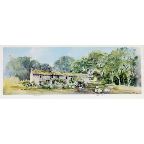 6 - D Baxter (*** 20th Century) LANDSCAPE WITH COTTAGE AND SHEEP