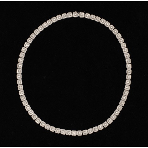 A NATURAL DIAMOND TENNIS NECKLACE, 7.88 CARATS