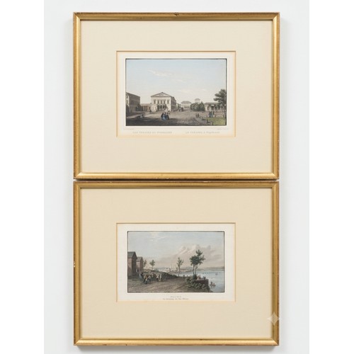 44 - V. SCHONFELD, A PAIR OF TOPOGRAPHICAL ETCHINGS WITH HAND-COLOURING