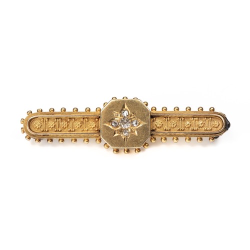 52 - A NATURAL DIAMOND BROOCH, VICTORIAN