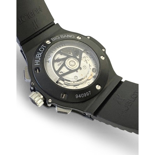 7 - A CERAMIC AND CARBON FIBRE WRISTWATCH, HUBLOT BIG BANG BLACK MAGIC