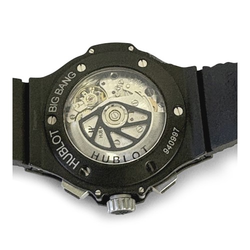 7 - A CERAMIC AND CARBON FIBRE WRISTWATCH, HUBLOT BIG BANG BLACK MAGIC