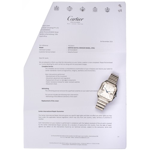1 - A LADY'S CARTIER SANTOS WRISTWATCH